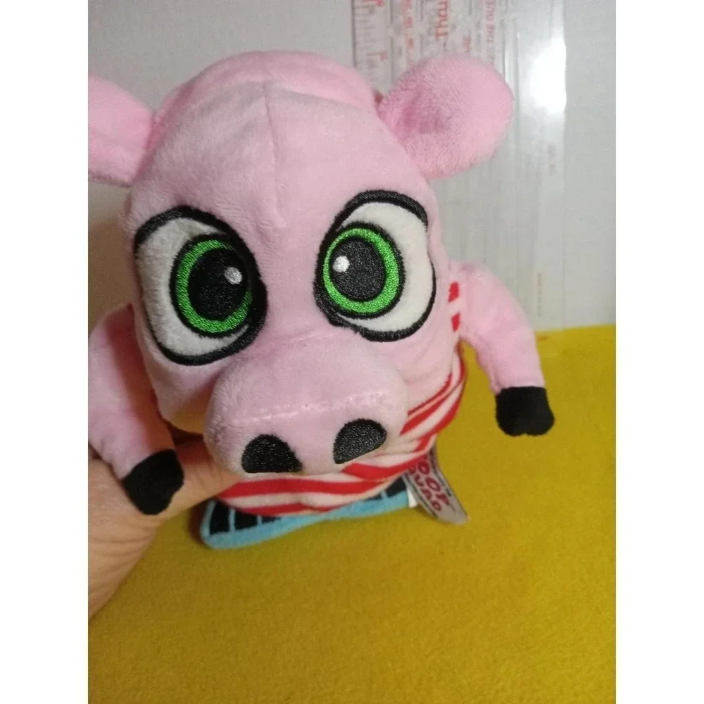 PlushCoop Squad Plush Pig Stuffed Animal Toy Red White Striped Shirt Blue Shoes
